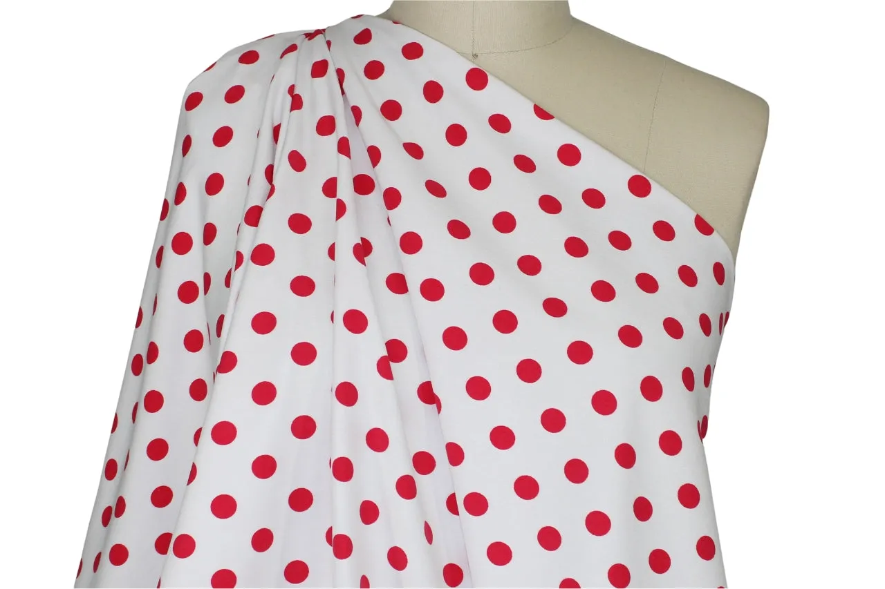 Avenue M0ntaigne Polka Dot Stretch Bottom Weight - Rose on White
