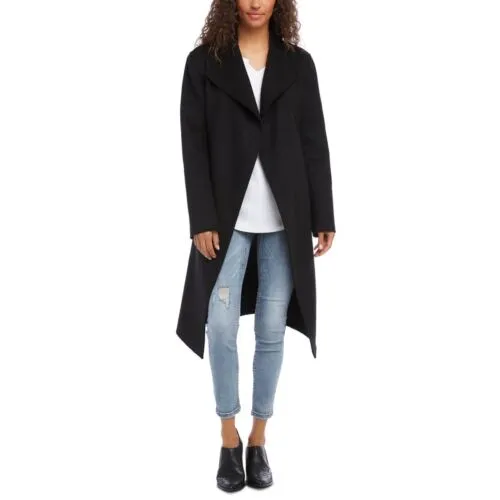 Black Wool Blend Luxury Trench Coat
