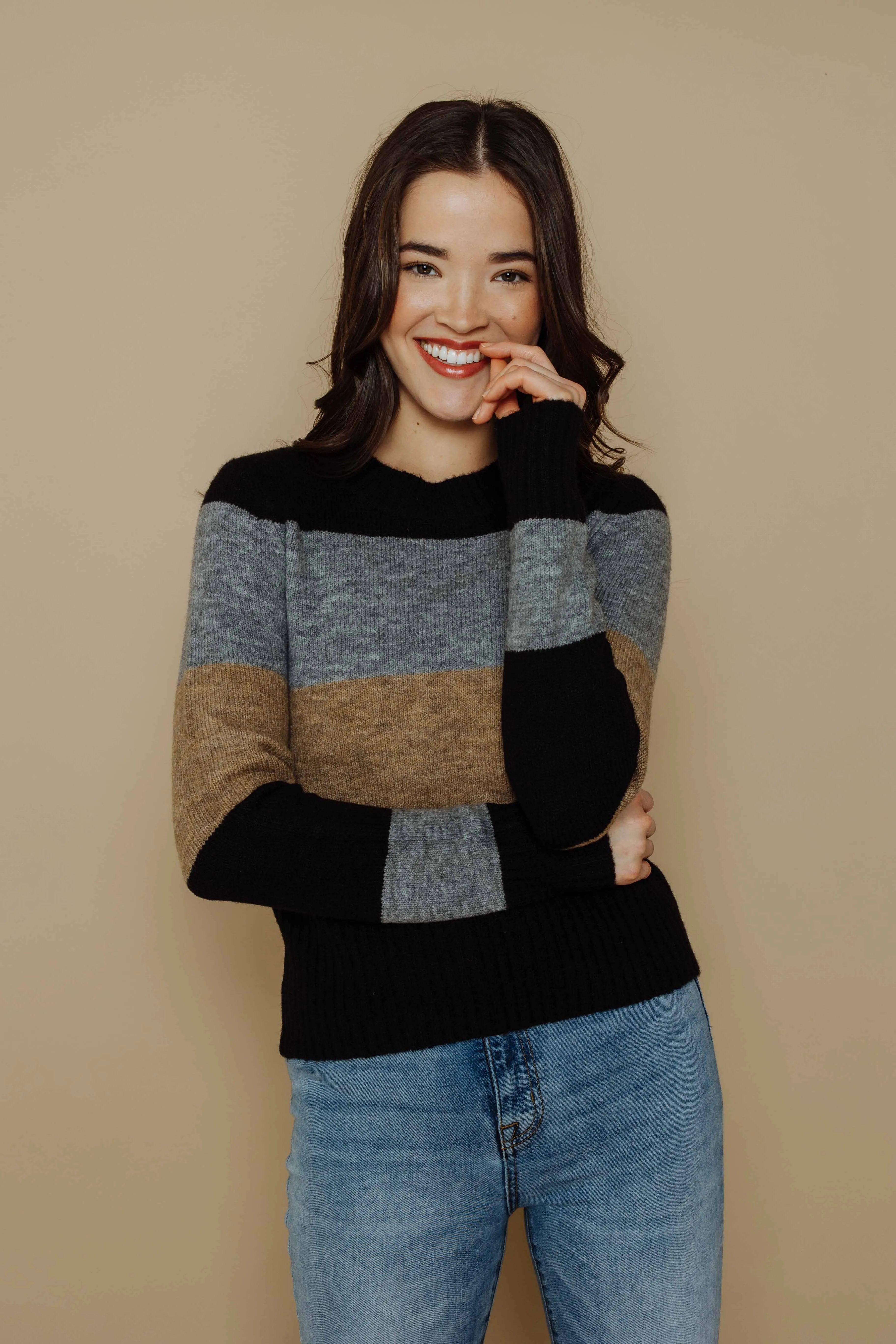 Cara-Shrunken Crew Neck Sweater