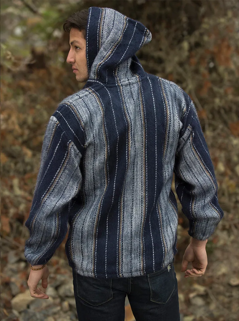 Gamboa Men Alpaca Jacket Blue & Gray