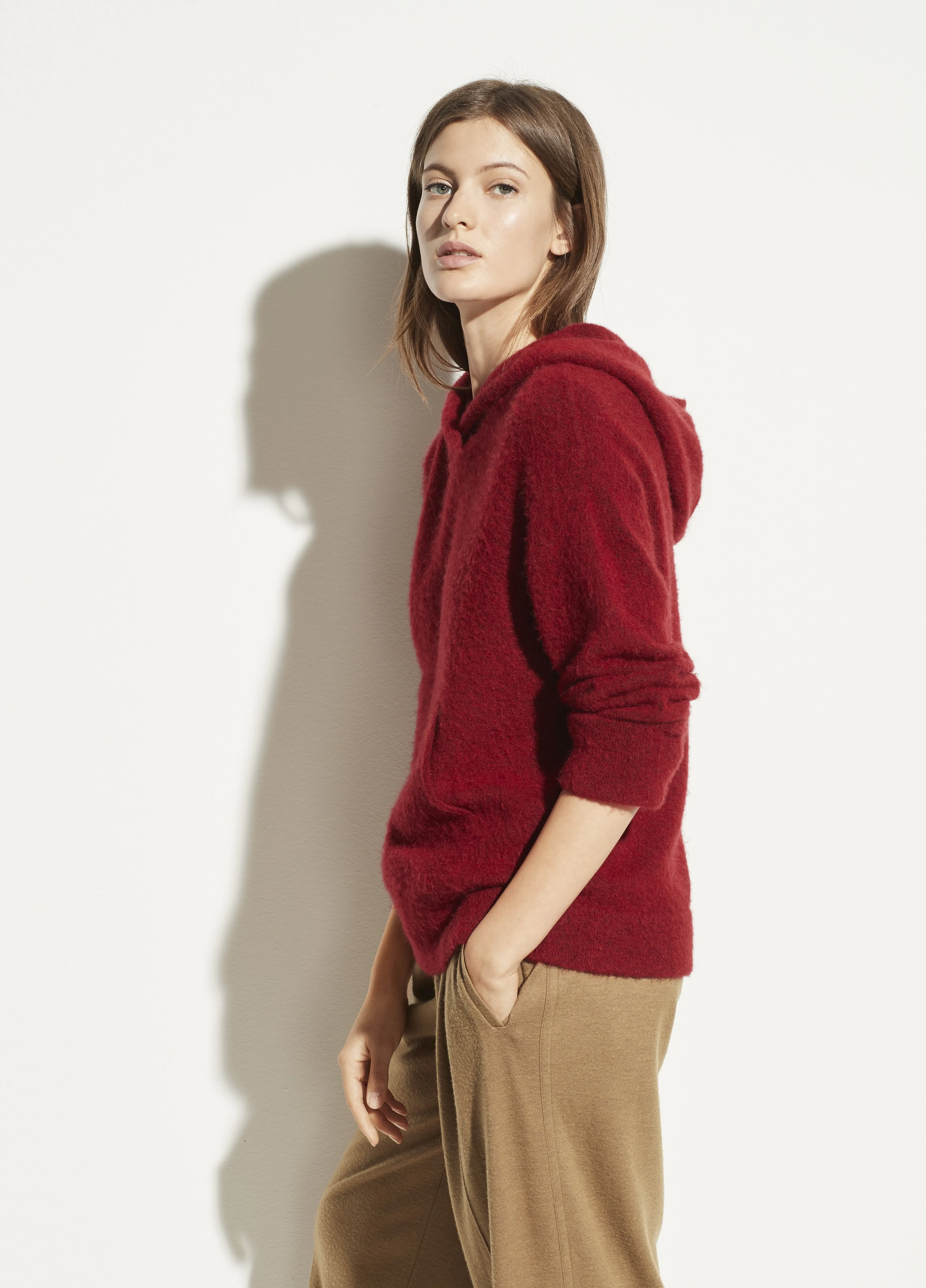 Oversized Pocket Hoodie in Cherry