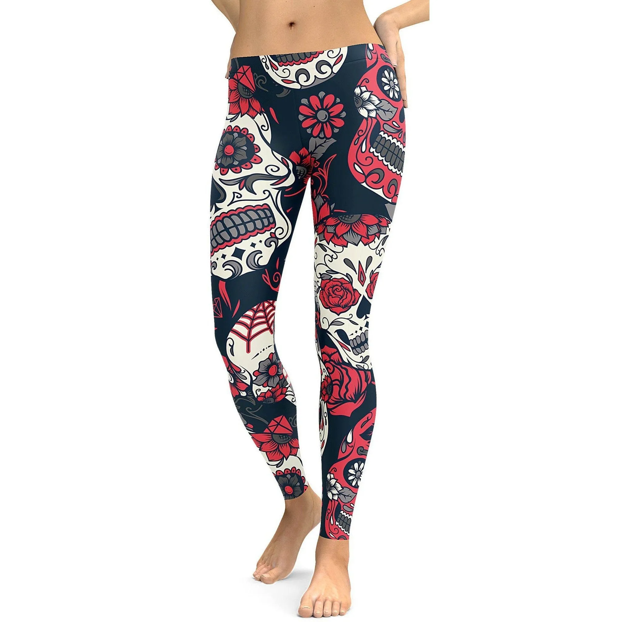 Pink Day of the Dead Leggings